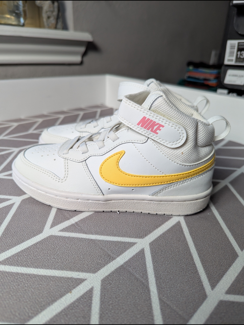 Nike Kids' White & Yellow High-Top Sneakers